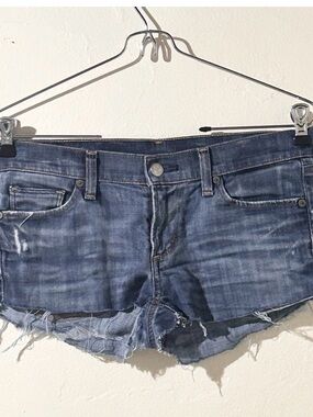 Citizens Of Humanity Distressed Blue Denim Cutoff Shorts 27